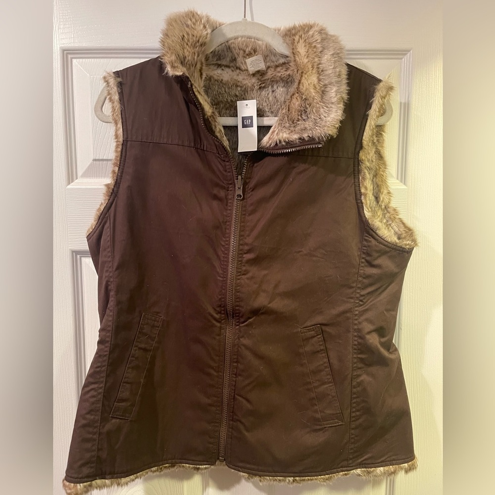 Gap Reversible Faux Fur Vest